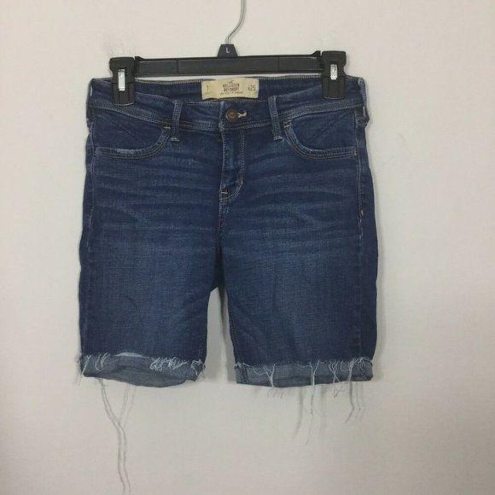 Hollister Boyshort Women Size 1 W25 Low Rise 7" Inseam Cutoff  Jean Denim Shorts